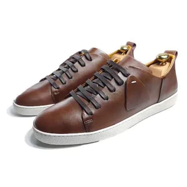 basket pour homme 0023-2 tabac cuir